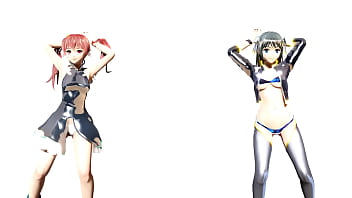 Horny lesbian girls kanon & aria having fun mmd by tsunpai