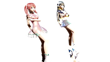 Horny lesbian girls kanon & aria having fun mmd by tsunpai