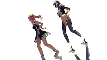 Horny lesbian girls kanon & aria having fun mmd by tsunpai