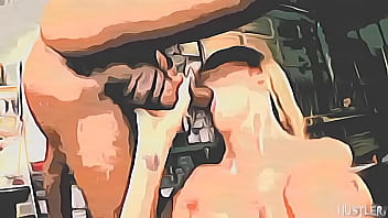 Nikky benz gobbles two cocks