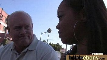 Ebony babe sucks too many white cocks 11