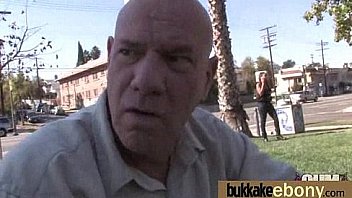 Ebony babe sucks too many white cocks 11