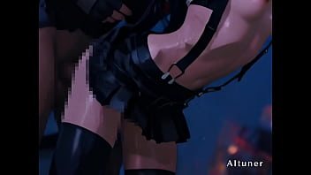 Gloves on guard down—she leans to the sink and lets the night take her