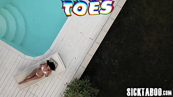 Sexy alyssia kent swallowed big cock and babe enjoyed hardcore pussy fucking and gave a footjob