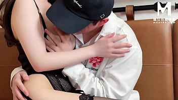 A busty woman in black stockings seduces me on the bed