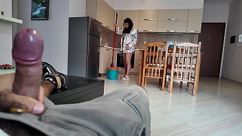 Stepmom is shocked when she sees stepson's dick