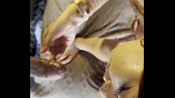 Hot babe massages my thick cock & swallows deep inside 4k sloppy deepthroat