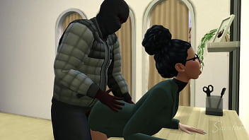 Lil brunette fucked by enormous cock