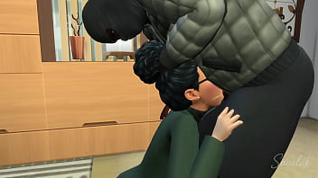 Lil brunette fucked by enormous cock