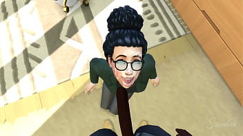 Lil brunette fucked by enormous cock