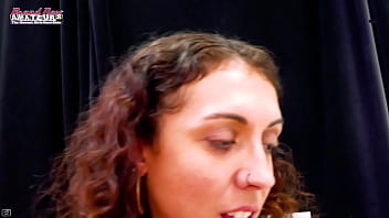 Horny slim brunette mercedez fills her pussy with a vibro and gives a bj