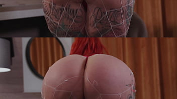 Drooling on curved marvins huge dick before putting it in my ass