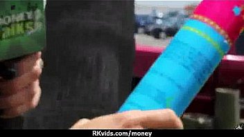 Cute teen sucked and fucked for cash 5