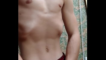 Flex skinny boy after study