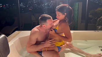 Latina hotwife with tan lines cheats on husband with big dick white man