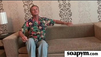 Babe with huge tits massages and blows a customer 20