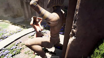 Lara's deep throat came in handy in exploring the huge cock to awaken the statue