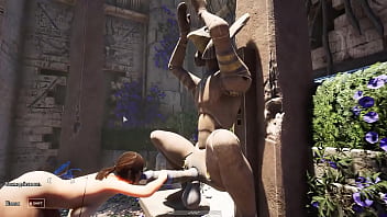 Lara's deep throat came in handy in exploring the huge cock to awaken the statue