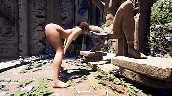 Lara's deep throat came in handy in exploring the huge cock to awaken the statue
