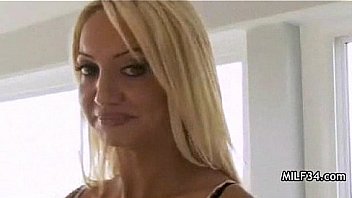 Horny milf fucked and jizzed on at home