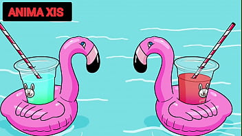 Idoso entra na piscina com putas novas