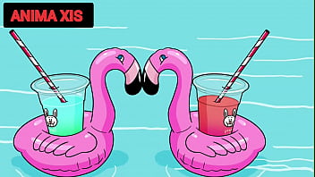 Idoso entra na piscina com putas novas