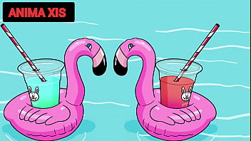 Idoso entra na piscina com putas novas