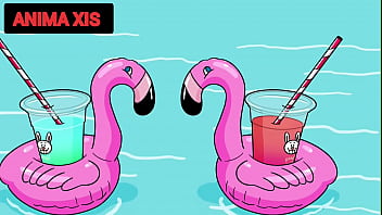 Idoso entra na piscina com putas novas