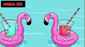 Idoso entra na piscina com putas novas