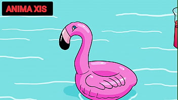 Idoso entra na piscina com putas novas