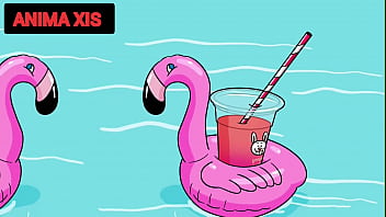 Idoso entra na piscina com putas novas