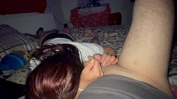 I give my stepdaughter a blowjob in the morning and she swallows the cum