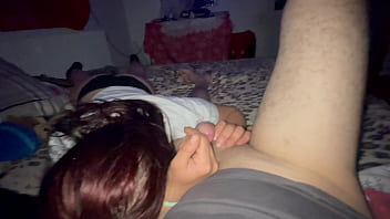 I give my stepdaughter a blowjob in the morning and she swallows the cum