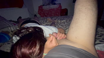 I give my stepdaughter a blowjob in the morning and she swallows the cum