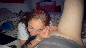 I give my stepdaughter a blowjob in the morning and she swallows the cum