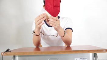 A Girl Who Guesses What She Is Touching With A Blindfold thumbnail