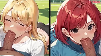 Facial cumshot in public park