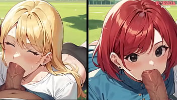 Facial cumshot in public park