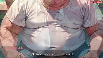 Facial cumshot in public park