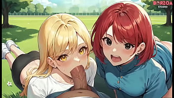 Facial cumshot in public park