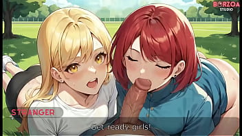 Facial cumshot in public park