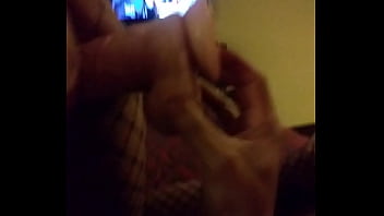 Having fun with dildo