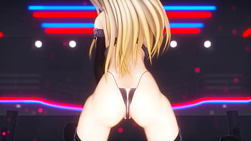 Kancolle ship bismarck dances with slut tattoos on her body