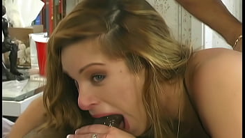 After getting a double penetration orgasm she led guys to simultaneously cum in her mouth