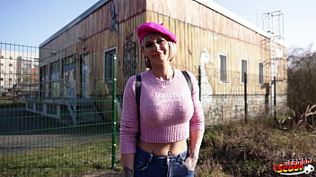 German scout french blonde beauty endy with big clit and tits at pick up casting fuck