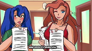 Three girls strip each other over test scores