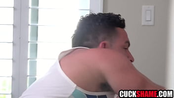 Cuck husband spy on cheating wife then joins her for threesome reality cuck porn