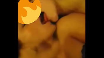 My girlfriend with her colleague kisses and waits my cumshot