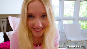 Teen Kallie Taylor Is With Her Boyfriend In Her Bedroom The Blonde Girlfriend Teases Him By Letting Him Touch Her Tits Before Giving Him Blowjob thumbnail