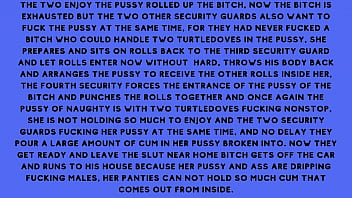 After fucking the security guard the naughty brunette told the security guard he had a fantasy of fucking with several males at the same time After fucking the security guard the naughty brunette told the security guard he had a fantasy of fucking with several males at the same time